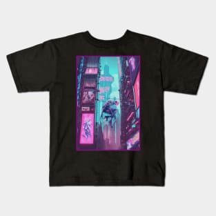 Neon City Lights Kids T-Shirt